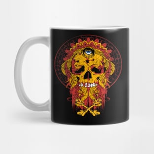 circled framed skull with all seeing eye Mug